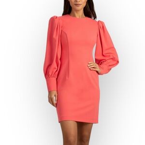 TRINA TURK INCOMPARABLE DRESS NWT size 6 coral balloon sleeve‎ classic sheath